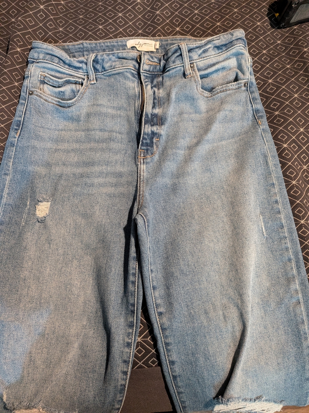 Carly Jean Los Angeles Faded Light Blue Straight Leg Jeans